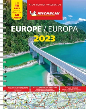 Europe 2023 : atlas routier : + de 40 pays. Europa 2023 : Wegenatlas : meer dan 40 landen - Manufacture française des pneumatiques Michelin