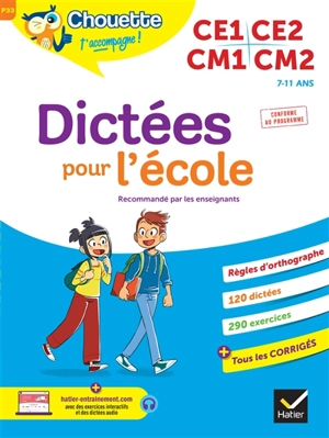 Dictées pour l'école : CE1, CE2, CM1, CM2, 7-11 ans : conforme au programme - Sophie Valle