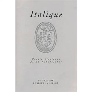 Italique, poésie italienne de la Renaissance, n° 20