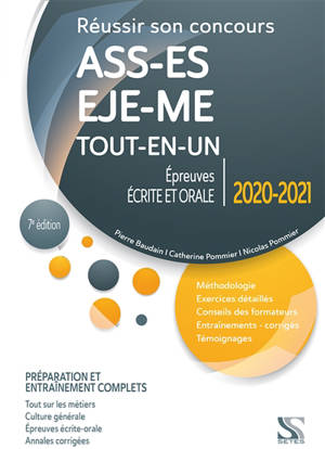 Réussir son concours ASS-ES-EJE-ME tout-en-un : épreuves écrite et orale 2020-2021 : préparation et entraînement complets - Pierre Baudain