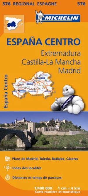 CARTE REGIONALE ESPAGNE CENTRE : EXTREMADURA, CASTILLA-LA MANCHA, MADRID - Collectif