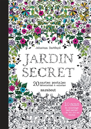 Jardin secret : 20 cartes postales détachables à colorier - Johanna Basford