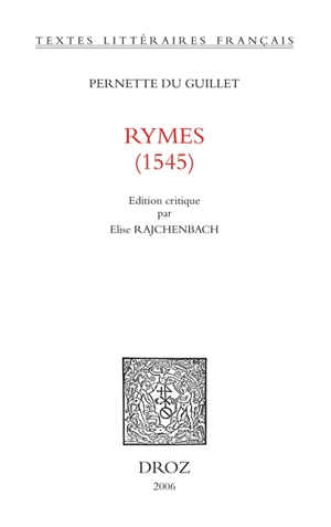 Rymes (1545) - Pernette Du Guillet