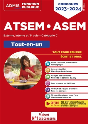 ATSEM, ASEM : externe, interne et 3e voie, catégorie C : tout-en-un, concours 2023-2024 - Elodie Laplace