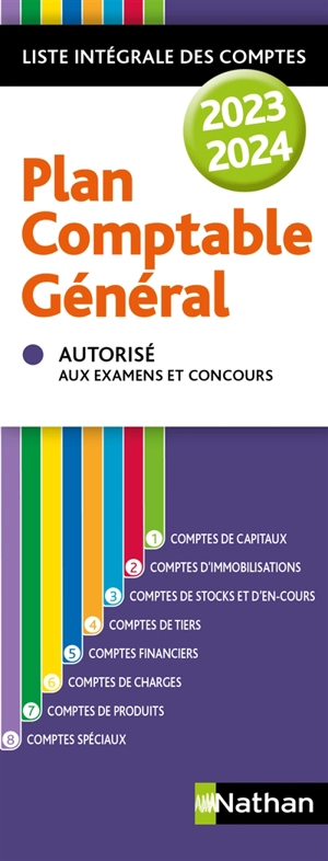 Plan comptable général 2023-2024 : liste intégrale des comptes : autorisé aux examens et concours - Jean-Luc Siegwart