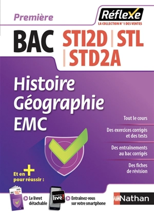 Histoire géographie, EMC : bac STI2D, STL, STD2A, première - Alexandra Monot