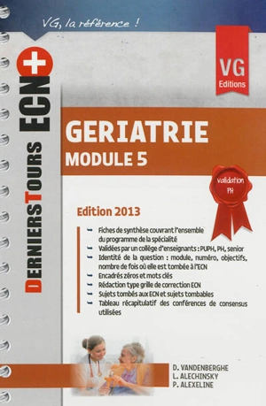 Gériatrie, module 5 - D. Vandenberghe