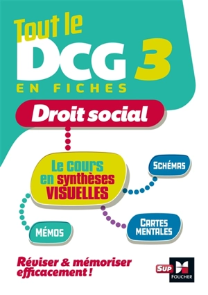 Tout le DCG 3 en fiches : droit social : le cours en synthèses visuelles, mémos, cartes mentales, schémas - Alain Burlaud