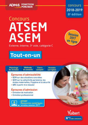 Concours ATSEM, ASEM : externe, interne, 3e voie, catégorie C : tout-en-un, concours 2018-2019 - Elodie Laplace