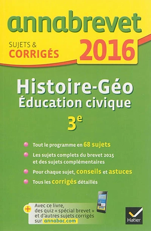 Histoire géo, éducation civique 3e : 2016 - Christophe Clavel