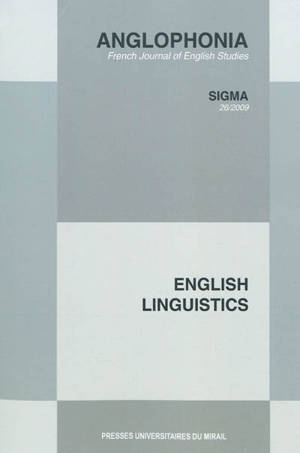 Anglophonia, n° 26. English linguistics