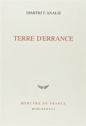 Terre d'errance - Dimitris T. Analis