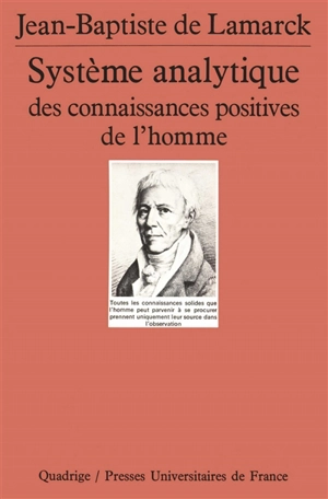 Système analytique des connaissances positives de l'homme - Jean-Baptiste Monet de Lamarck