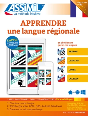 Apprendre une langue régionale : breton, catalan, corse, occitan, débutants-B2 : pack applivre