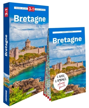 Bretagne : 3 en 1 : guide, atlas, carte laminée - Marjolaine Petit