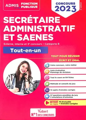 Secrétaire administratif et SAENES : externe, interne et 3e concours, catégorie B : tout-en-un, concours 2023