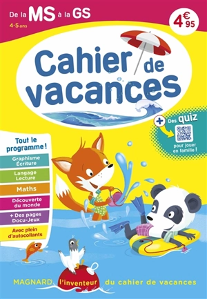 Cahier de vacances de la MS à la GS, 4-5 ans : tout le programme ! - Caroline Thierry