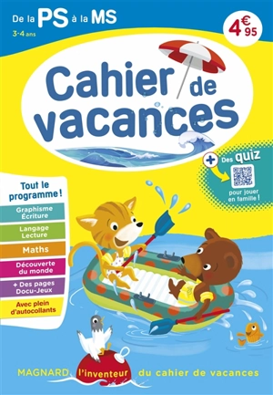 Cahier de vacances de la PS à la MS, 3-4 ans : tout le programme ! - Aurélie Viollier-Perrot