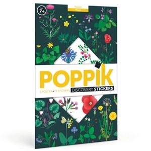Poppik Les fleurs : 1 poster + 72 stickers repositionnables - Poppik