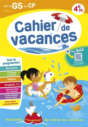 Cahier de vacances de la GS au CP, 5-6 ans : tout le programme ! - Myriam Baya Nasroune