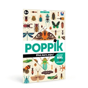 Poppik Les insectes : 1 poster + 44 stickers repositionnables - Poppik