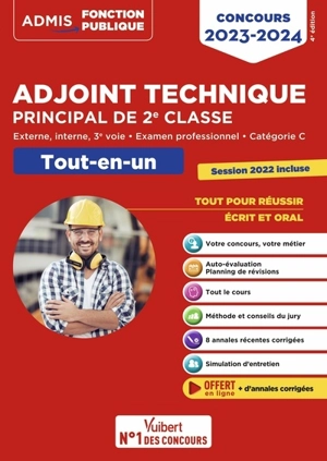 Adjoint technique principal de 2e classe : externe, interne, 3e voie, examen professionnel, catégorie C : tout-en-un, concours 2023-2024 - Olivier Bellégo