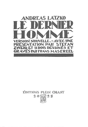 Le dernier homme - Andor Latzko