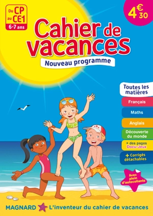 Cahier de vacances du CP au CE1, 6-7 ans : toutes les matières : nouveau programme - Michel Wormser