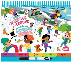 Cherche et trouve en hiver : 25 pages plastifiées : plus de 200 détails à trouver ! - Gabriele Tafuni