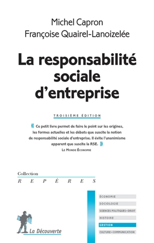 La responsabilité sociale d'entreprise - Michel Capron