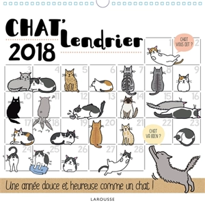 Chat'lendrier 2018 : une année douce et heureuse comme un chat !