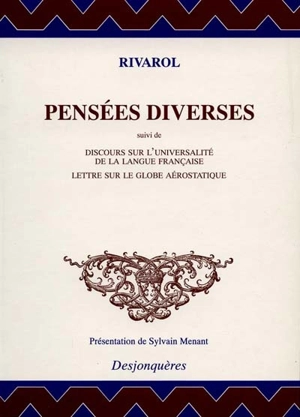 Pensées diverses : et autres textes - Antoine de Rivarol