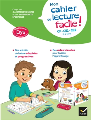 Mon cahier de lecture facile ! CP, CE1, CE2, 6-9 ans : adapté aux enfants dys ou en difficultés d'apprentissage - Evelyne Barge