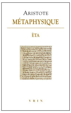 Métaphysique. Livre Eta - Aristote