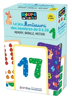 Le jeu Montessori des nombres 0 à 20 : memory, bataille, mistigri - Sylvie d' Esclaibes