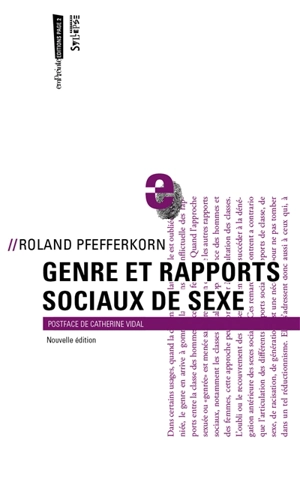 Genre et rapports sociaux de sexe - Roland Pfefferkorn