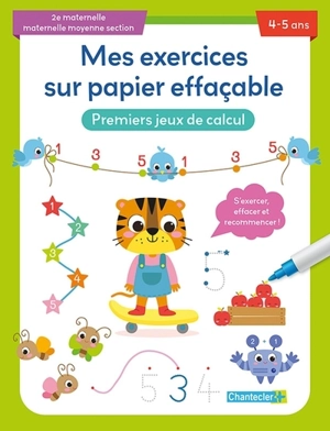 Premiers jeux de calcul, 2e maternelle, maternelle moyenne section, 4-5 ans : s'exercer, effacer et recommencer ! - Zuidnederlandse uitgeverij