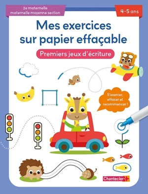 Premiers jeux d'écriture, 2e maternelle, maternelle moyenne section, 4-5 ans : s'exercer, effacer et recommencer ! - Zuidnederlandse uitgeverij