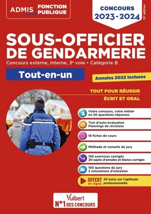 Sous-officier de gendarmerie : concours externe, interne, 3e voie, catégorie B : concours 2023-2024 - François Lavedan