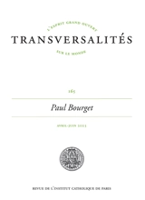 Transversalités, n° 165. Paul Bourget