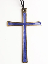 Croix murale bleue bronze - Partant Sodarec