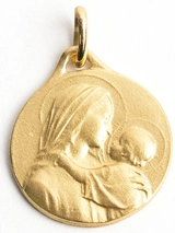 Médaille baptême Vierge à l’Enfant plaqué or - Partant
