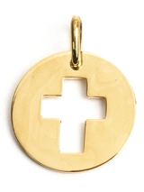 Pendentif croix évidée plaqué or - Partant