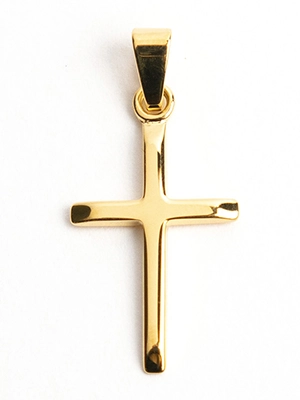 Pendentif croix simple plaqué or - Partant