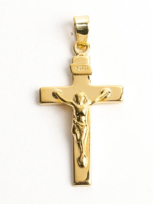 Pendentif croix Christ plaqué or - Partant