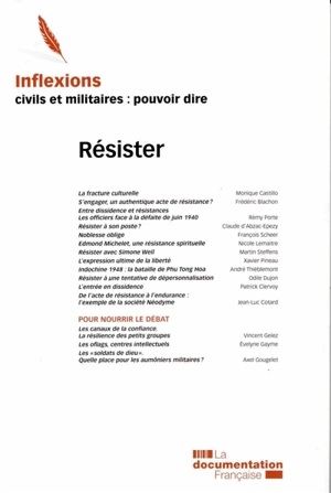 Inflexions, n° 29. Résister - France. Ministère de la défense