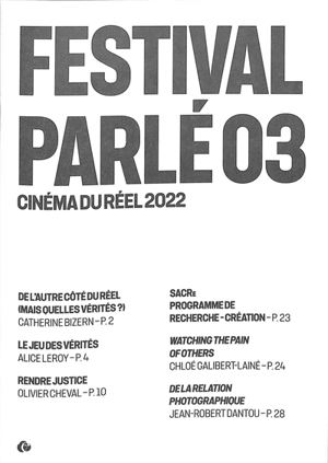 Festival parlé. Vol. 3. 2022 - Cinéma du réel