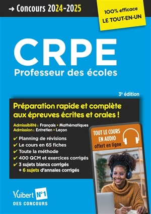 CRPE, professeur des écoles : préparation rapide et complète aux épreuves écrites et orales ! : concours 2024-2025 - Jean-Robert Delplace