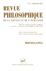 Revue philosophique, n° 2 (2023). Miscellanea