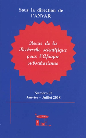 Revue de la recherche scientifique pour l'Afrique subsaharienne, n° 3